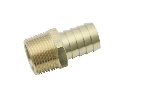 LTWFITTING Brass 3/4-Inch Male BSPT x 19mm Hose Barb Coupler Adapter Fitting for Vehicle Fuel System, HVAC System (Pack of 25)