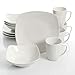 Gibson Home Zen Buffetware 12 Piece Dinnerware Set Service for 4, Square, White primary