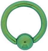 Anodized Green Steel Tragus Piercing Ring 16 GA Diameter 2GA / 0.24" (6mm)