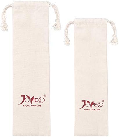 JOYECO Straws Carrying Case, Reusable Pouchs for Metal Straws, Glass Straws, Knife, Fork, Chopsticks, Set of 2 Bags