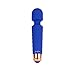 Cordless Wand Massager by LuLu - Strongest Therapeutic Vibrating Power - Best Rated for Travel Gift - Magic Stress Away - Perfect for Muscle Aches and Personal Sports Recovery - USB - Mini - Blue