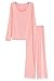 Latuza Women's Scoop Neck Sleepwear Long Sleeves Pajama Set