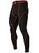 Cadmus Men's Compression Running Workout Leggings,2 Pack,1007,Black(Black Stripe) & Black(Red Stripe),M