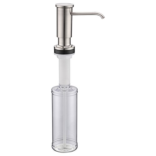 GICASA Commercial Built In Soap Dispenser, Countertop Brushed Nickel ABS Pump Liquid Lotion Kitchen Soap Dispenser, with 13 Ounce PP Bottle