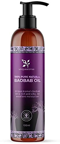Unique Aromas Baobab Seed Oil - for Face, Hair, Skin & Nails | Foot & Body Massage | Cold Pressed & Unrefined for Smooth Skin| Vegan, Non-GMO & Gluten Free – 250ml