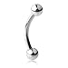 Ruifan Lot of 10 Eyebrow Piercing Jewelry Curved Barbell with Ball Kit Eyebrow Tragus Lip Ring 16g 16 gauge 8mm