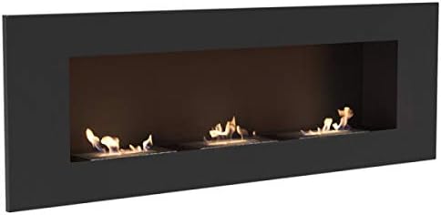 Kratki Delta 3 Bio Ethanol Fireplace - Ventless Wall Mounted Indoor Heater with Real Flame