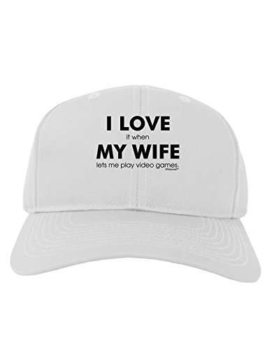 TooLoud I Love My Wife Videogames Adult Baseball Cap Hat - White