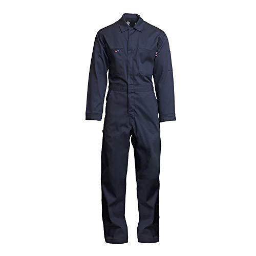 LAPCO CVIN9NY-SM-LONG Heavy Duty Flame Resistant Contractor Coverall, Navy, Small, Tall