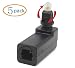 C-zone Pack of 5 360 Degree Digital Fiber Optic Toslink Right Angle 90 Degree Female to 3.5 mm Mini Male Optical Audio Connector Adapter