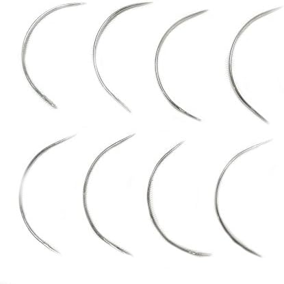 Hair Weft Needle C Type Weaving Curved Needle for Brazilian Indian Hair Weave (Pack of 12)
