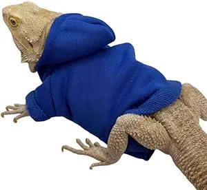 CQJ Lizard Clothes for Bearded Dragons Reptile Apparel Handmade Cotton Material Hoodies Gift for Lizard Small Animal Gecko Chameleon(Blue)