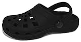 Ladies Clogs W/SHerpa Cuff & Lining (7/8, Black 7000)