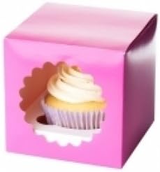 Bright Pink Cupcake Box - Single