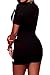 Shawhuwa Womens Sexy V Neck Short Sleeve Party Romper Clubwear Medium Black