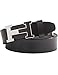 Men's Geniune Leather Belt Slide Metal Buckle Adjustable Waistband Black 105cm