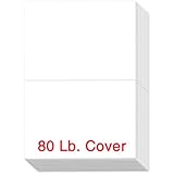 White Half Fold Greeting Cards - 100 Cards - 5.5 X 8.5 Inches When Folded -  Superfine Printing Brand.