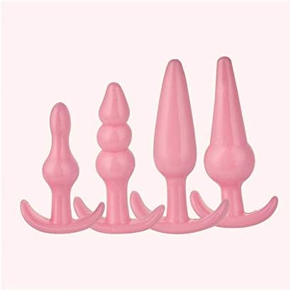QEPOL Medical Rubber Massage Therapy Waterproof Silicone Trainer Set for Men and Women 4 Different Sizes (Pink)