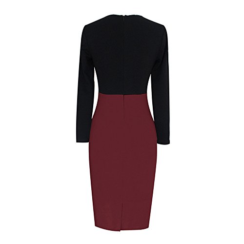 Bodycon Office OL V-neck Causal Sheath Pencil Dress เดรส แฟชั่นชุดทำงาน Dreaweet ผู้หญิง Long Sleeve