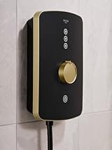 Triton Amala Metallic 9.5KW Electric Shower Black Brushed Brass with Hose view 8