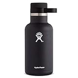 Hydro Flask Insulated Stainless Steel Wide Mouth Water Bottle and Beer Growler, 64-Ounce, Black