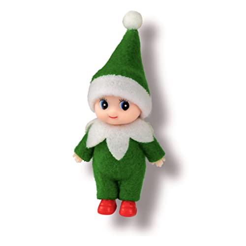 LitoMagic Christmas Baby Elf Doll in Green Jumpsuit