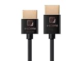 Monoprice HDMI High Speed Active Cable - 6 Feet - Black, 4K@60Hz, HDR, 18Gbps, 36AWG, YUV 4:4:4 - Ultra Slim Active Series