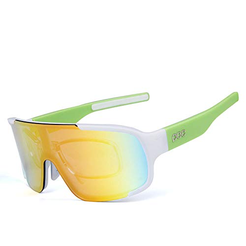 TWFY Fahrradbrillen Hochwertige Polycarbonat-Material Lange genug zu bedienen Polarisations-Brille (Color : White Green)