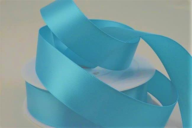 Oakwood Archer Double Faced Satin Ribbon, Turquoise, 15mm x 25m