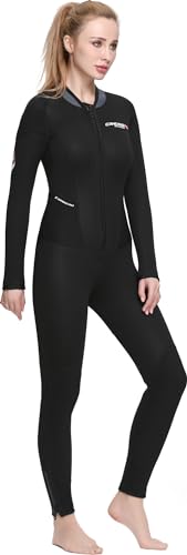 CRESSI Endurance Lady Monopiece Wetsuit 3mm - Women's Double lined Neoprene Black 3mm One-piece Wetsuit for Diving and Snorkelling, M/3
