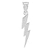 High Polish 925 Sterling Silver Lightning Bolt Charm Pendant Necklace, 20