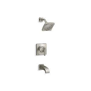 Image of KOHLER Katun 1-Handle 3-Spray Tub and Shower Faucet in Brushed Nickel (Valve Included)