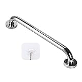 16 Inch Stainless Steel Shower Grab Bar, ZUEXT Chrome Shower Handle, Bathroom Balance Bar, Safety Hand Rail Support Bar for Handicap Elderly Injury, Senior Assist Bath Tub Wall Concealed Mount Handle