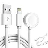 Magnetic Charging Cable Compatible for Apple Watch, 2-in-1 Wireless Charger Compatible for iWatch Series, Portable Phone Charger Cable & Wireless Charging Station