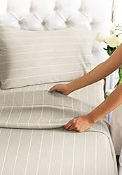 Striped Bed Sheets - Beige Sheets - Tan Striped