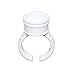 SUMAJU Disposable Plastic Glue Rings,100Pcs Tattoo Cups Nail Art Eyelash Extension Rings Make up Glue Holder Finger Hand Beauty Tools (White)
