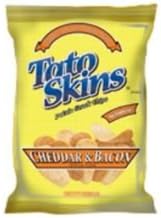 Tato Skins Cheddar and Bacon Potato Snack Chips, 6.5 Ounce -- 12 per case.
