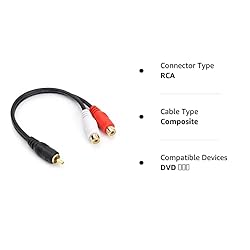 JSJ RCA (M) to 2 RCA (F) Stereo Audio Y Adapter