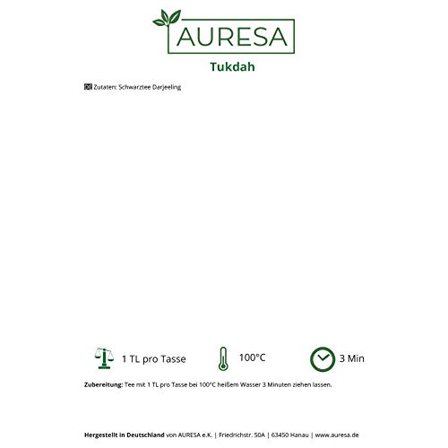 AURESA Schwarztee Tukdah | Second flush Darjeeling | Reichhaltig und gehaltvoll im Geschmack 90g-glas – Bild 5