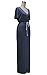 LXS STORE Women Sexy V Neck Casual Beach Club Maxi Dress Short Sleeve Long Dress (M)