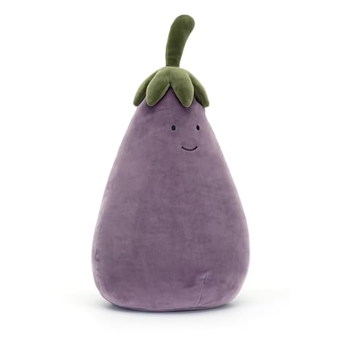 Jellycat Vivacious Vegetable Aubergine - Eggplant Plush Stuffed Toy, Large 15.5 inches - Vegetable Plush - Great Gift Idea