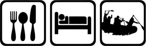 Eat Sleep Whitewater Rafting Vinyl Graphic Car Truck Windows Decor Decal Sticker - Die cut vinyl decal for windows, cars, trucks, tool boxes, laptops, MacBook - virtually any hard, smooth surface