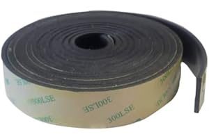 Ola Empire Neoprene Rubber Sheet with Adhesive, Solid Rolls & Strips for DIY Gaskets, Crafts, Pads, Flooring, Protection, Supports, Anti-Vibration, Anti-Slip(1'' Wide x 10' Long, 1/8 Thick)