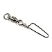Threemart High Strength Fishing Ball Bearing Swivel with Coastlock Snap,100% Copper Stainless Steel with Nickle Coated (#0+0|Test 26Lb|Total Length: 1-1/16