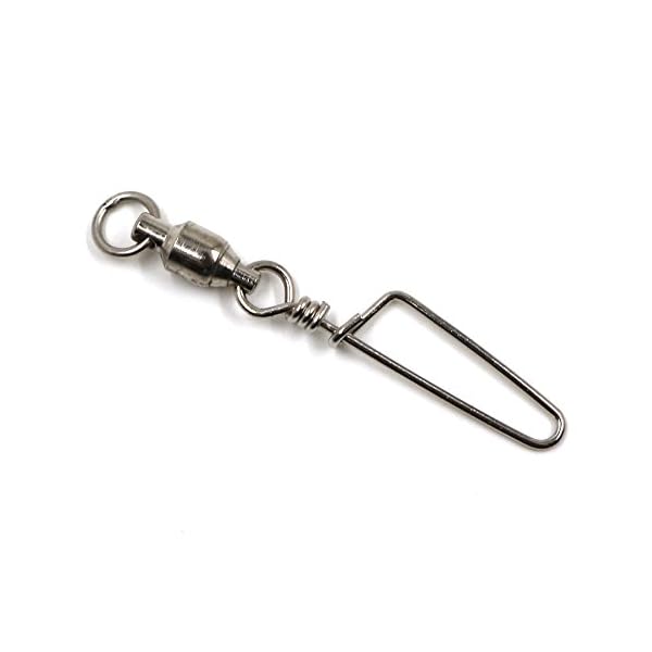 Threemart-High-Strength-Fishing-Ball-Bearing-Swivel-with-Coastlock-Snap100-Copper-Stainless-Steel-with-Nickle-Coated