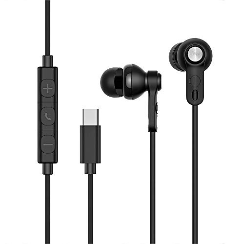 Dnifo USB Type C Earphones, USB C Headphones Wired in-Ear Noise Cancelling Earbuds Compatible with Google Pixel 2/2XL/3/3XL/4/4XL, Huawei, HTC, Essential, Samsung note10/10+ and More USB C Devices
