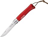 Opinel Trekking Series Stainless Steel Folding Everyday Carry Pocket Knife with Virobloc Safety Locking Ring and Leather Lace