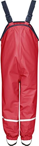 Playshoes Unisex Baby and Kids' Fleece Lined Rain Pants 3-4 Years Red
