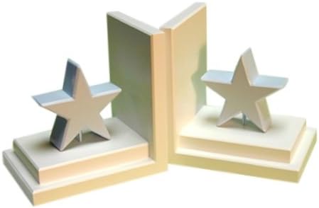 Pastel Star Bookends in White Base (Blue)