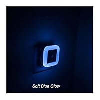 Soft Blue Glow, Plug in LED Night Light with Dusk to Dawn Sensor - Perfect for Bathroom, Hallway and Toilet [Pack of 2]